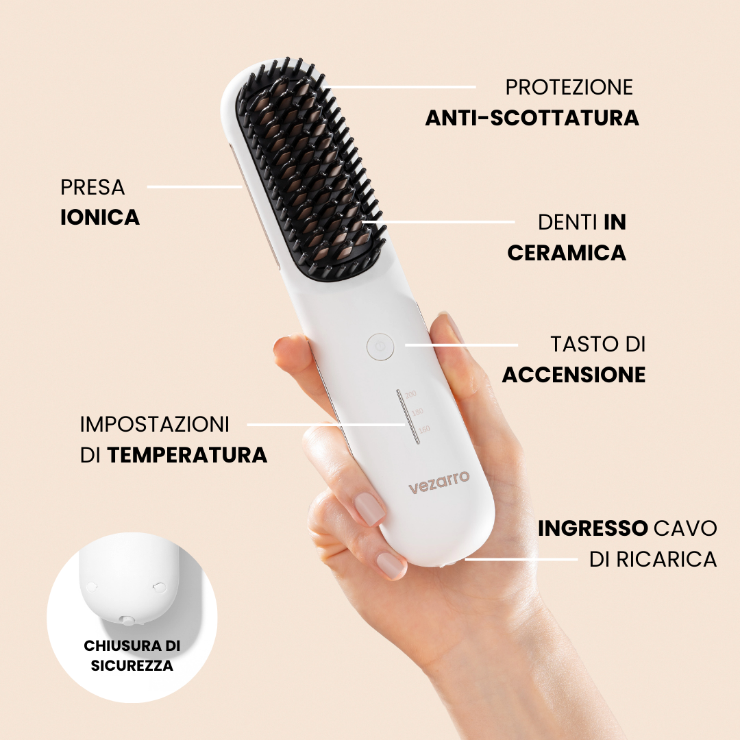 Protezione anti-scottatura, denti in ceramica, temperatura regolabile